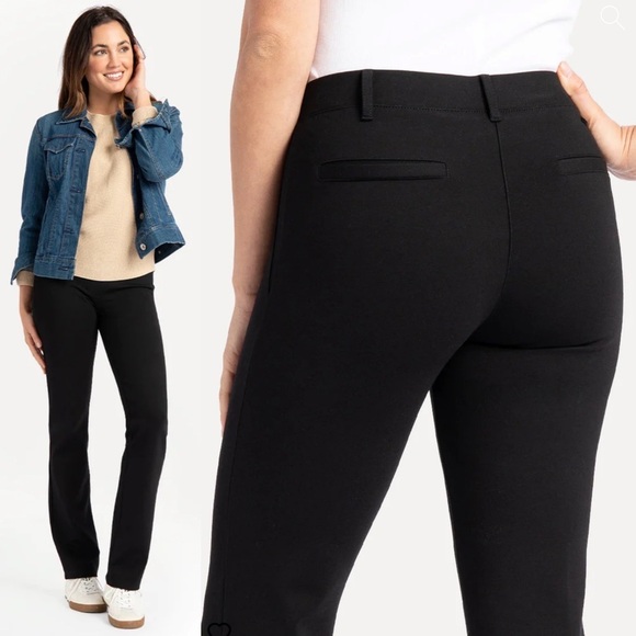 Betabrand Straight-Leg Classic Dress Pant Yoga Pants Black M
